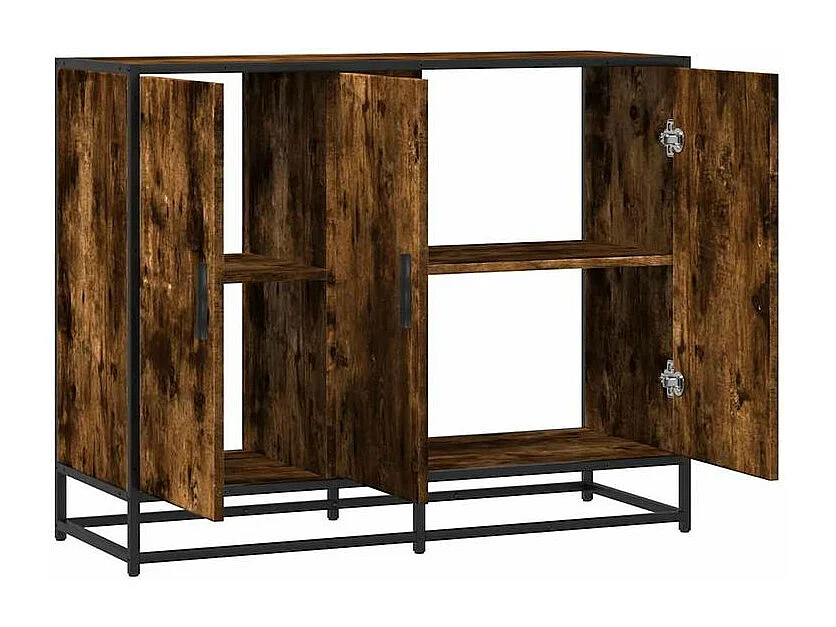 Buffet chêne fumé 94x35x76 bois d'ingénierie