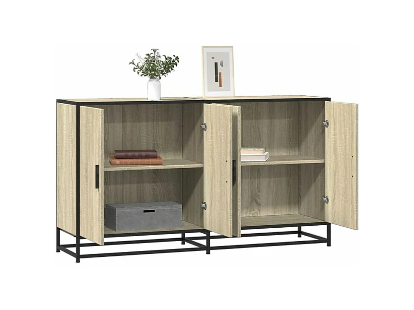 Buffet chêne sonoma 134x35x76 bois d'ingénierie