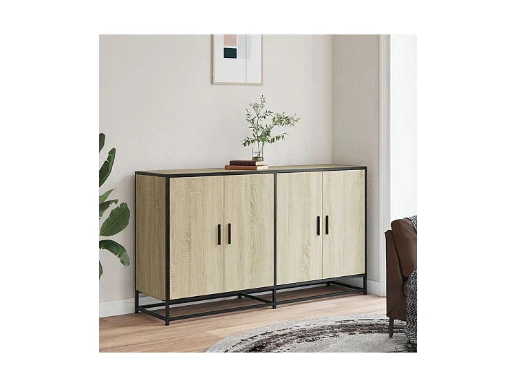 Buffet chêne sonoma 134x35x76 bois d'ingénierie