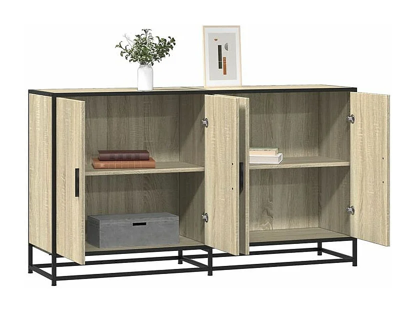 Buffet chêne sonoma 134x35x76 bois d'ingénierie