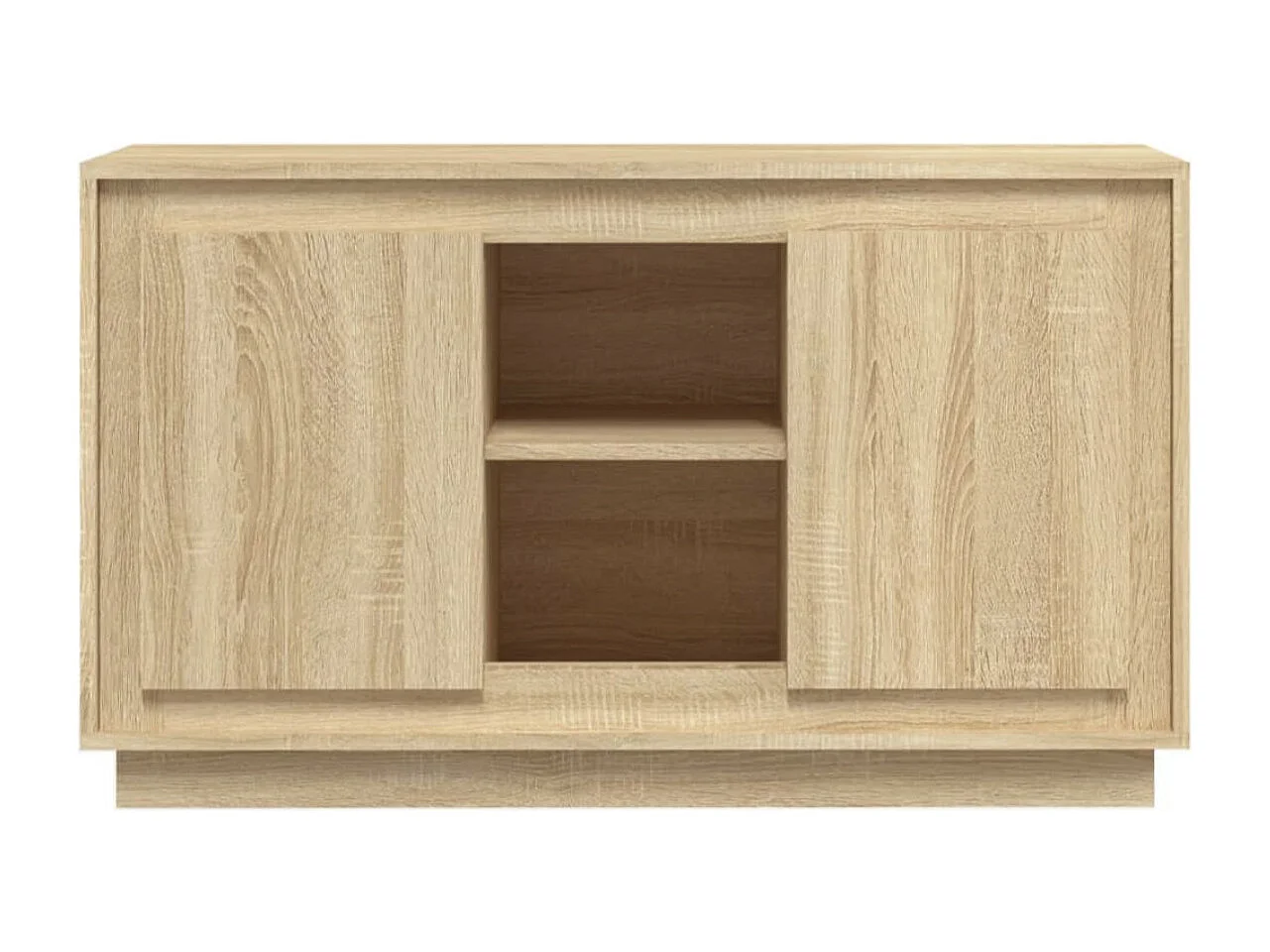 Petit buffet 2 portes 1 étagère extérieure 102cm – Modèle Novila-Couleur Marron fumé