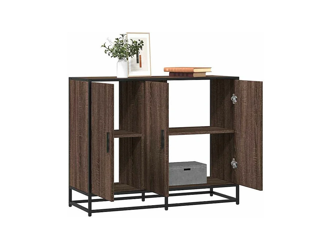 Buffet chêne marron 94x35x76 bois d'ingénierie