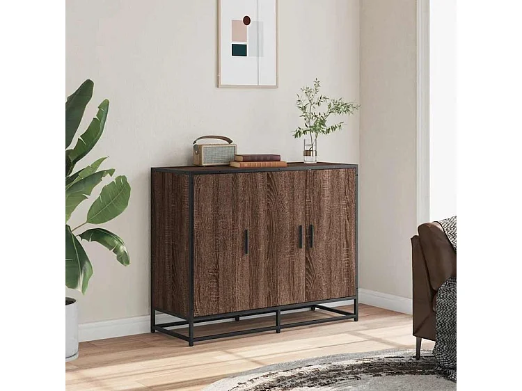 Buffet chêne marron 94x35x76 bois d'ingénierie