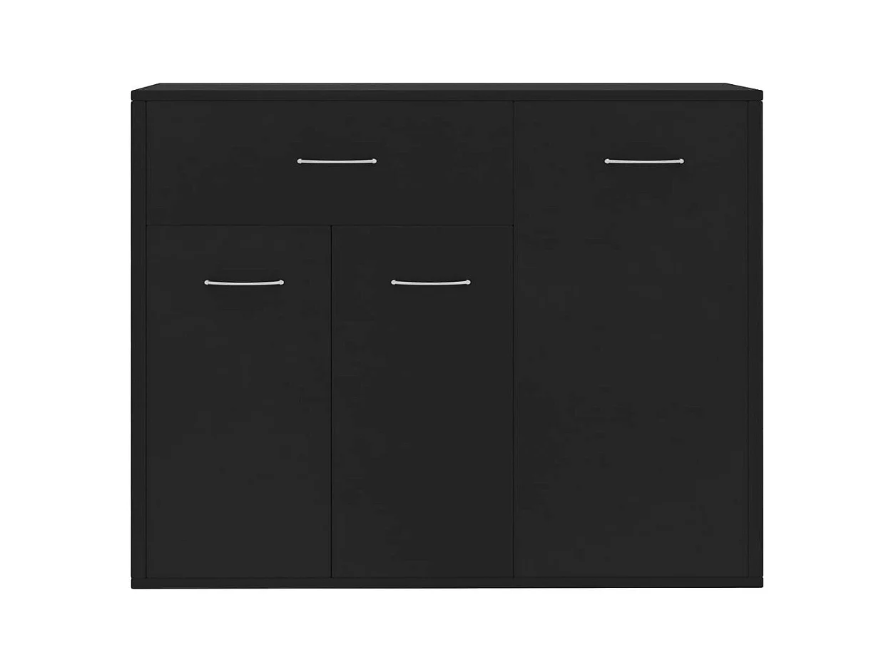 Petit buffet 3 portes et 1 tiroir Homa L 88cm - Gamme intemporelle-Couleur Noir