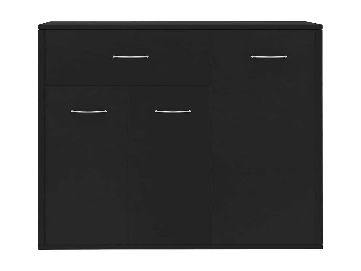 Petit buffet 3 portes et 1 tiroir Homa L 88cm - Gamme intemporelle-Couleur Noir
