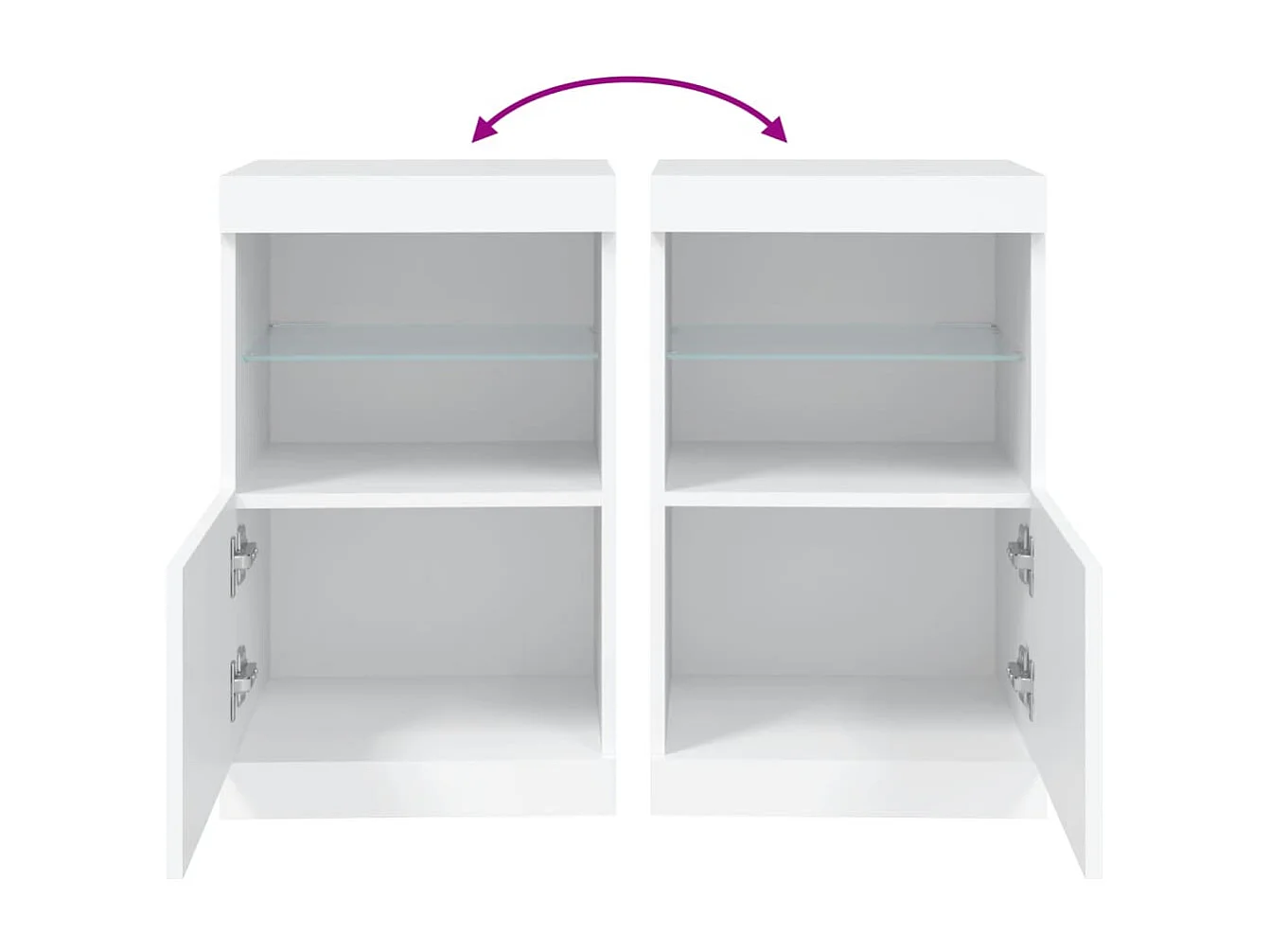 Buffet avec lumières LED blanc 41x37x67