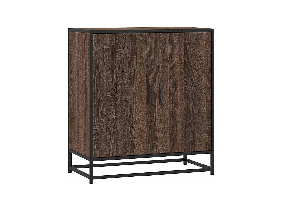 Buffet chêne marron 68x35x76 bois d'ingénierie et métal