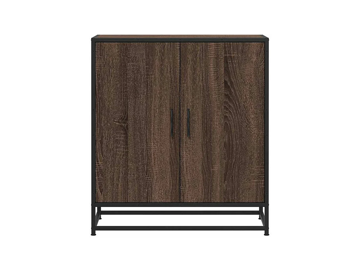 Buffet chêne marron 68x35x76 bois d'ingénierie et métal