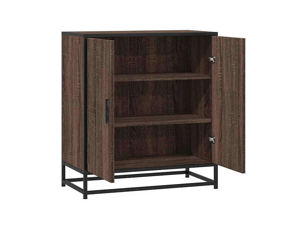 Buffet chêne marron 68x35x76 bois d'ingénierie et métal