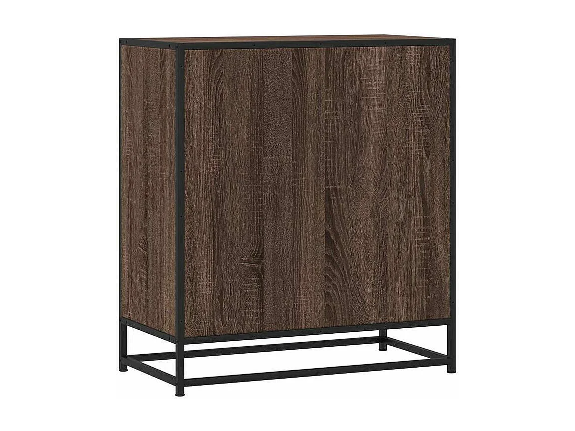 Buffet chêne marron 68x35x76 bois d'ingénierie et métal