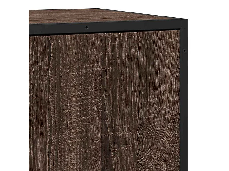 Buffet chêne marron 68x35x76 bois d'ingénierie et métal