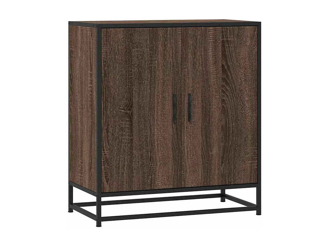 Buffet chêne marron 68x35x76 bois d'ingénierie et métal