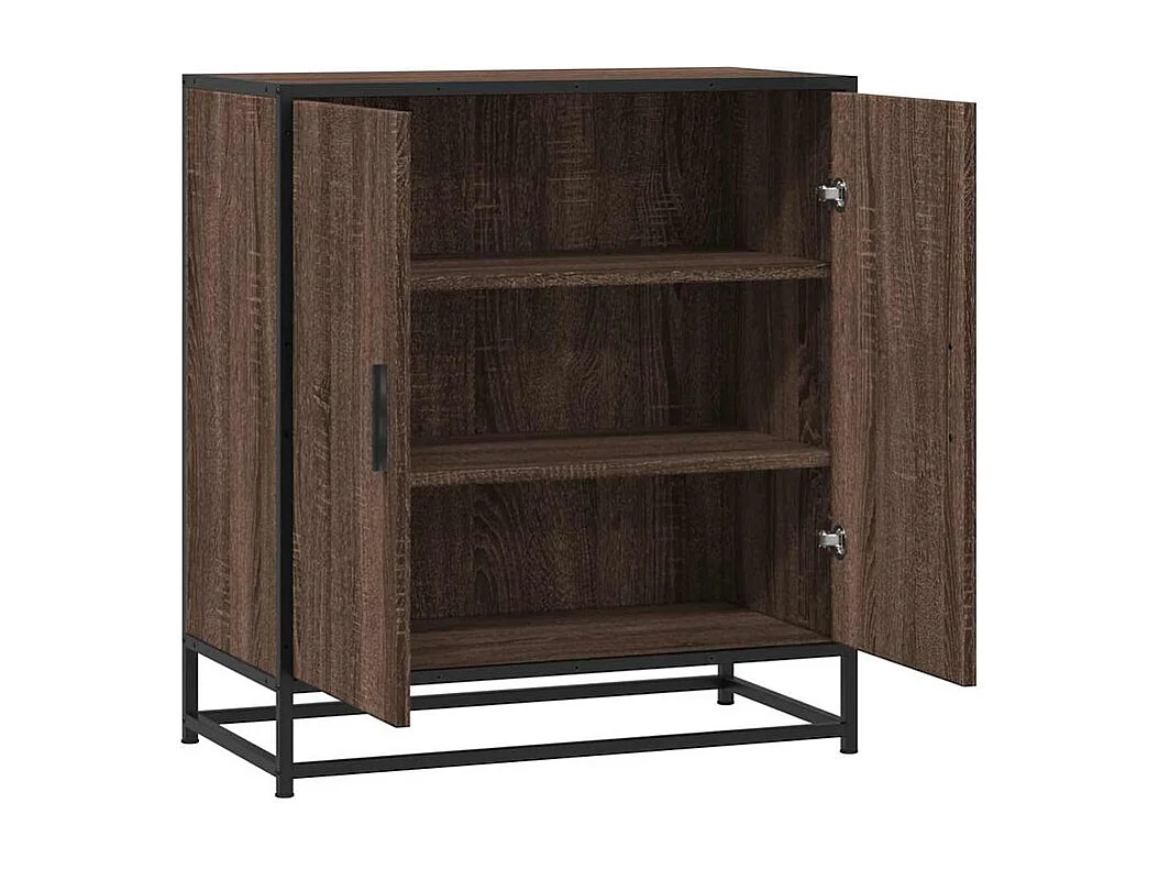 Buffet chêne marron 68x35x76 bois d'ingénierie et métal