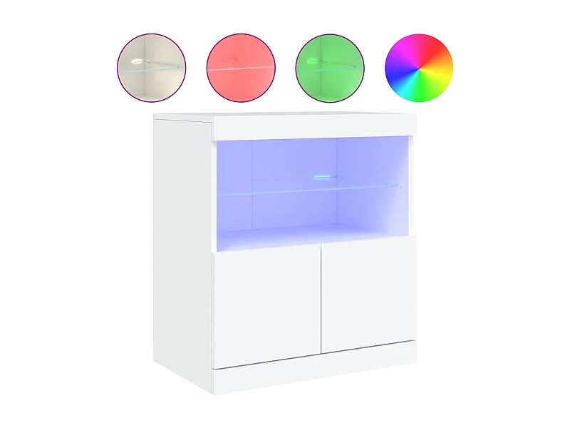 Buffet avec lumières LED blanc 60x37x67