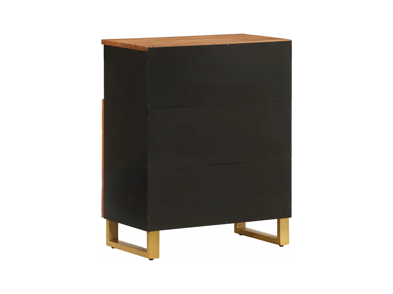 Armoire latérale marron et noir 60x33,5x75 bois de manguier