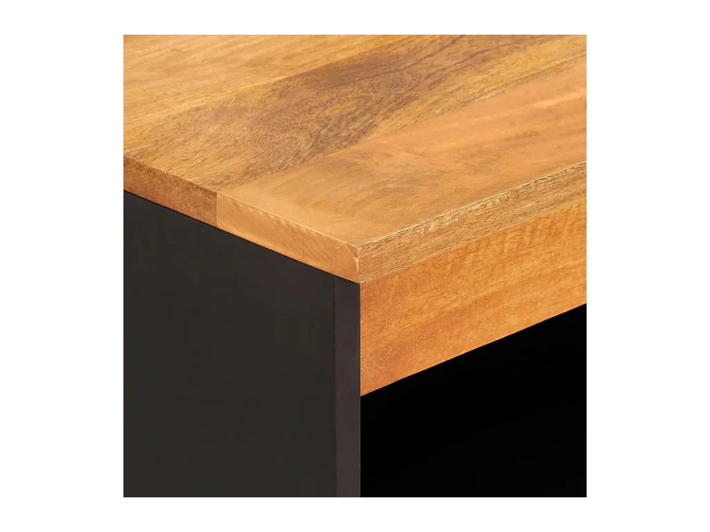 Armoire latérale marron et noir 60x33,5x75 bois de manguier