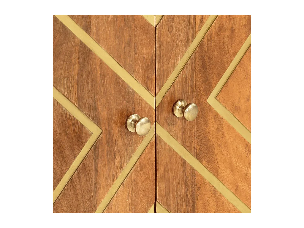 Armoire latérale marron et noir 60x33,5x75 bois de manguier