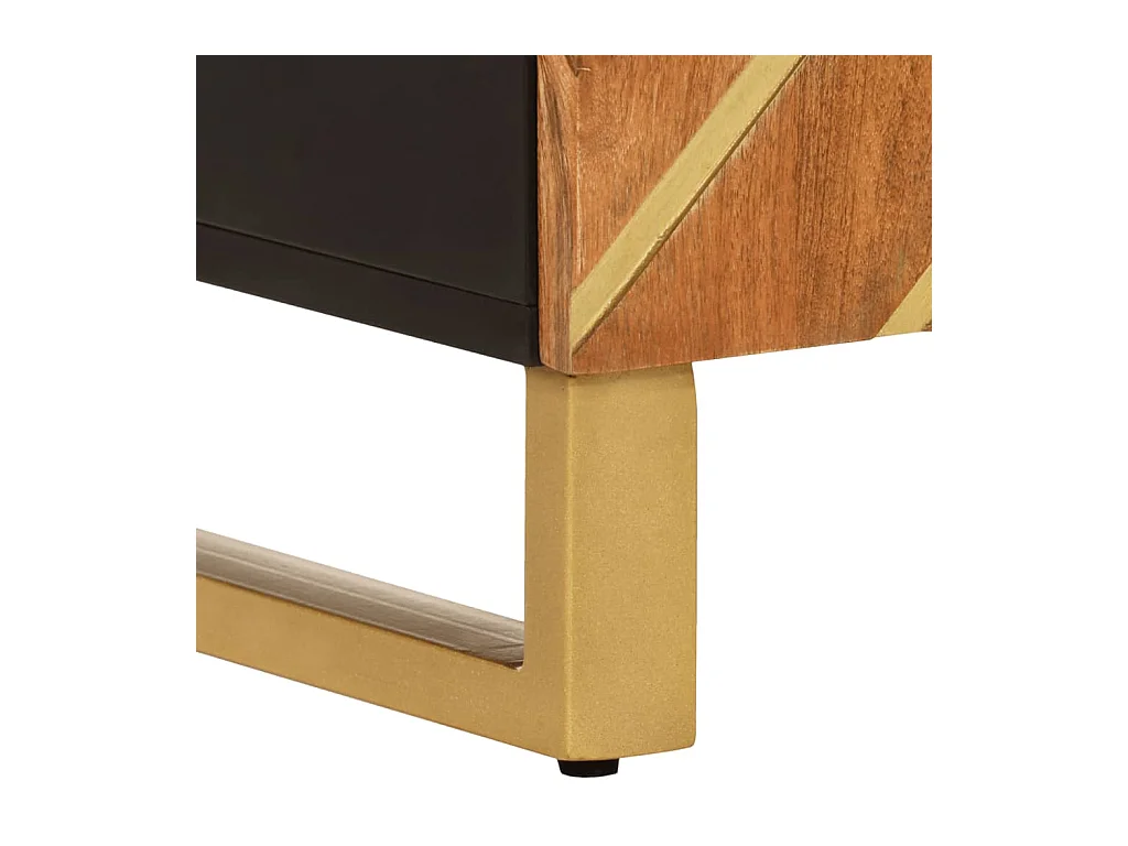 Armoire latérale marron et noir 60x33,5x75 bois de manguier