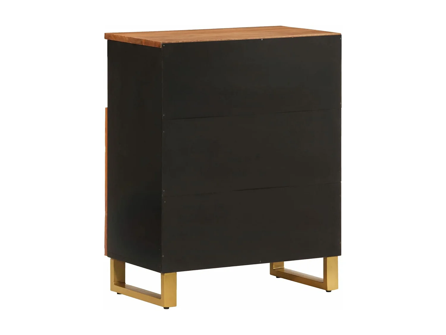 Armoire latérale marron et noir 60x33,5x75 bois de manguier