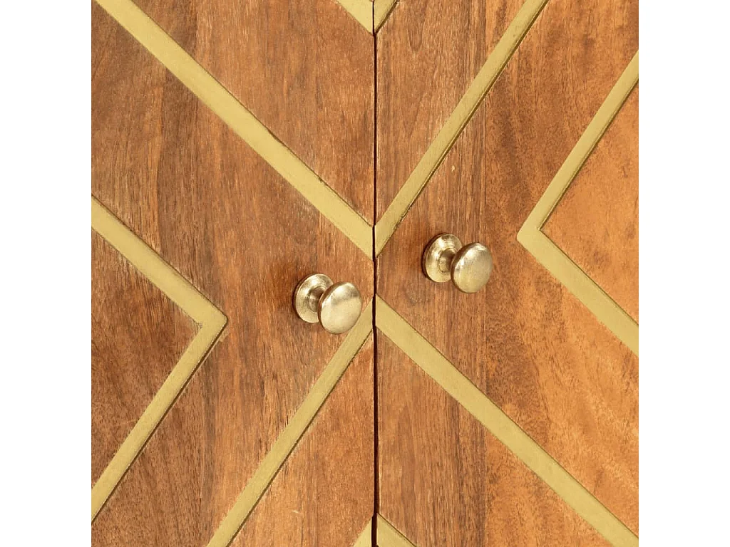 Armoire latérale marron et noir 60x33,5x75 bois de manguier