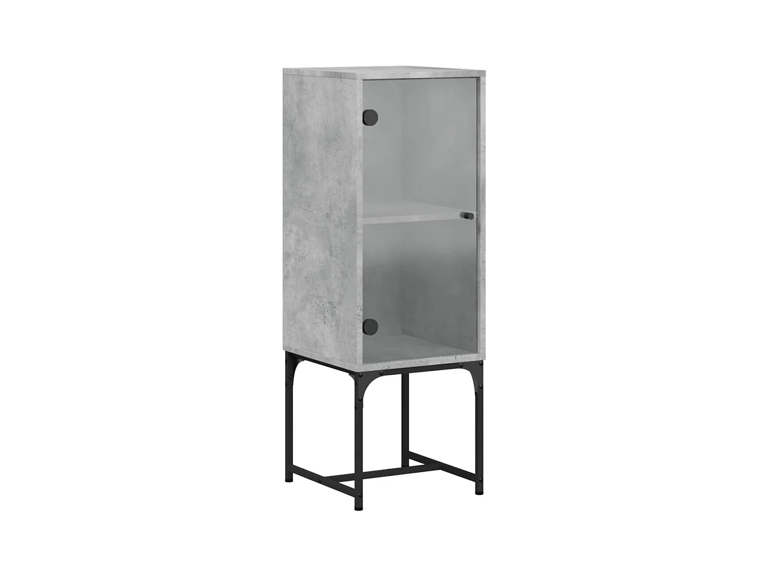 Armoire latérale avec porte en verre gris béton 35x37x100