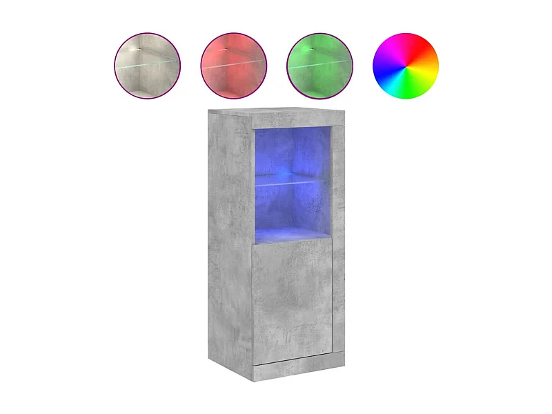 Buffet avec lumières LED gris béton 41x37x100