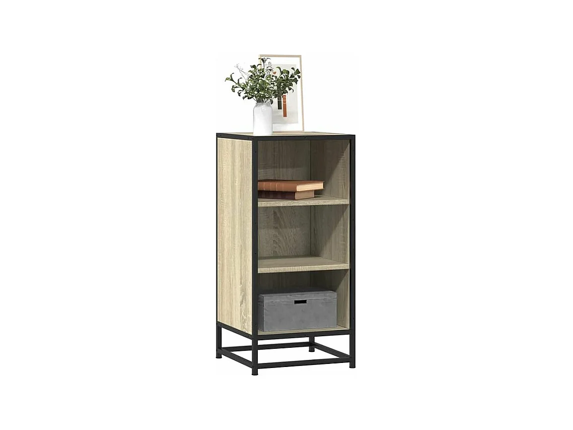 Buffet chêne sonoma 35,5x35x76 bois d'ingénierie et métal