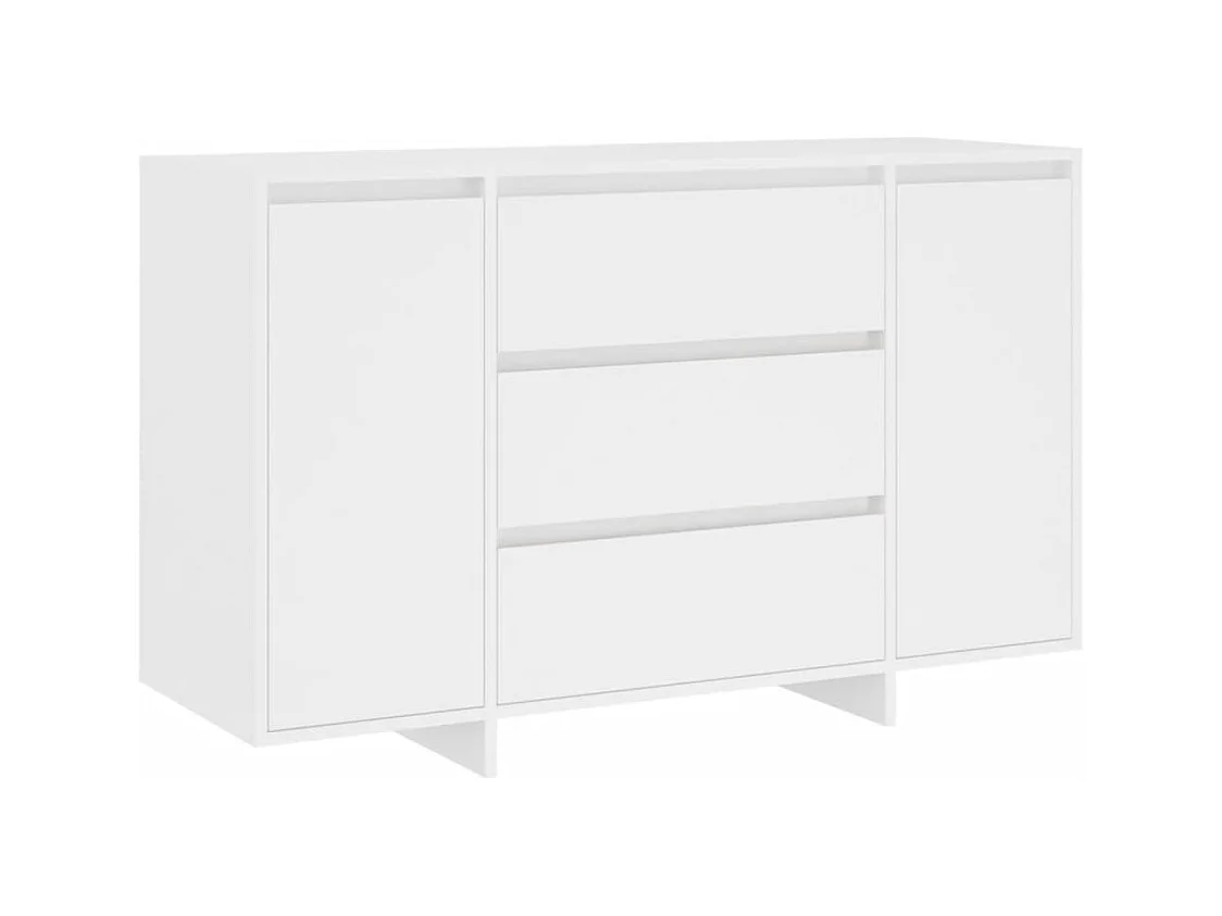 Petit buffet 2 portes 3 tiroirs 120cm – Modèle Camko-Couleur Blanc
