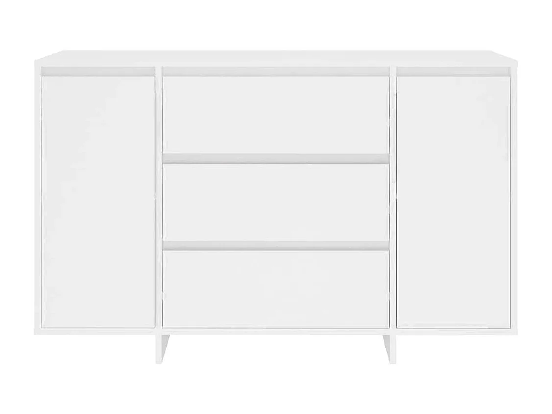 Petit buffet 2 portes 3 tiroirs 120cm – Modèle Camko-Couleur Blanc