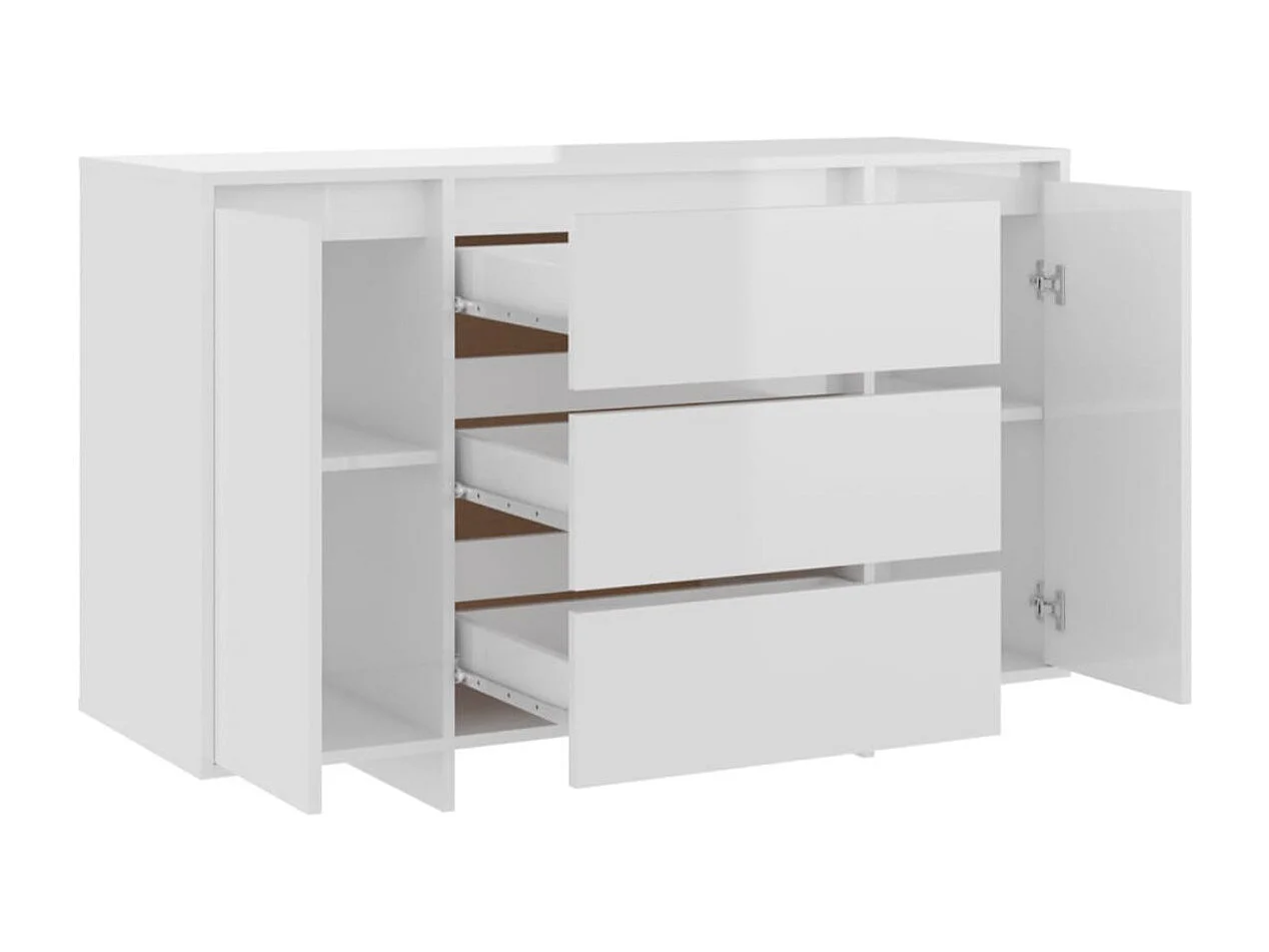 Petit buffet 2 portes 3 tiroirs 120cm – Modèle Camko-Couleur Blanc