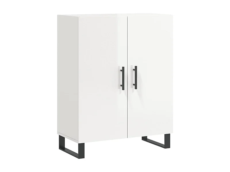 Buffet Blanc brillant 69,5x34x90 Bois d'ingénierie