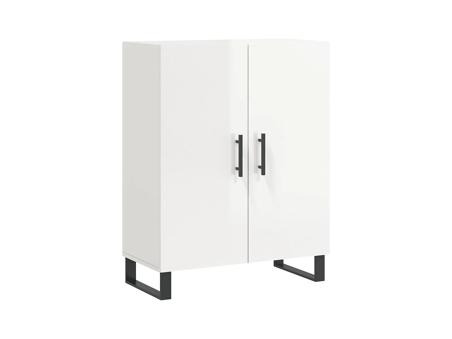 Buffet Blanc brillant 69,5x34x90 Bois d'ingénierie