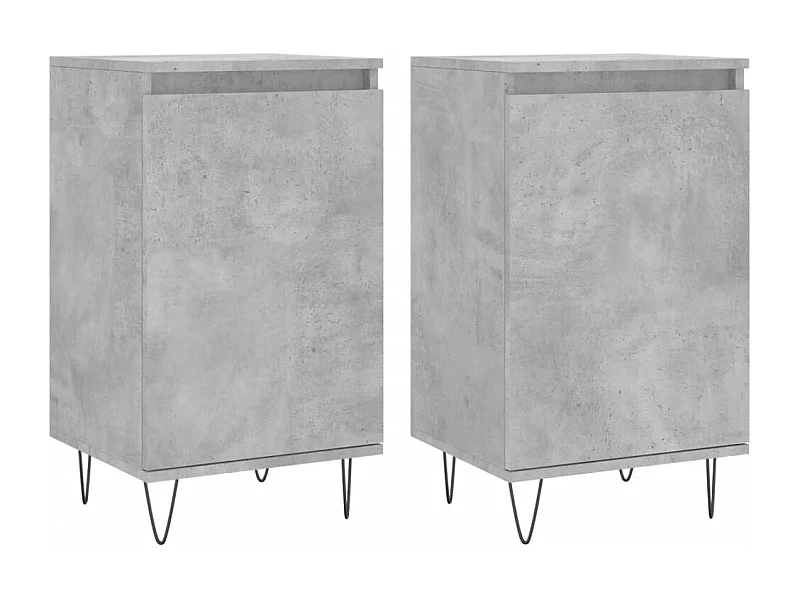 Buffets 2 pcs gris béton 40x35x70 bois d'ingénierie