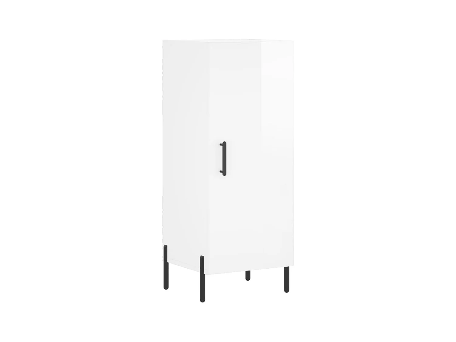 Buffet Blanc brillant 34,5x34x90 Bois d'ingénierie