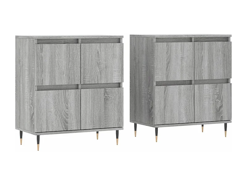 Buffets 2 pcs sonoma gris bois d'ingénierie