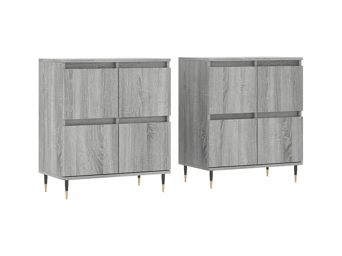 Buffets 2 pcs sonoma gris bois d'ingénierie