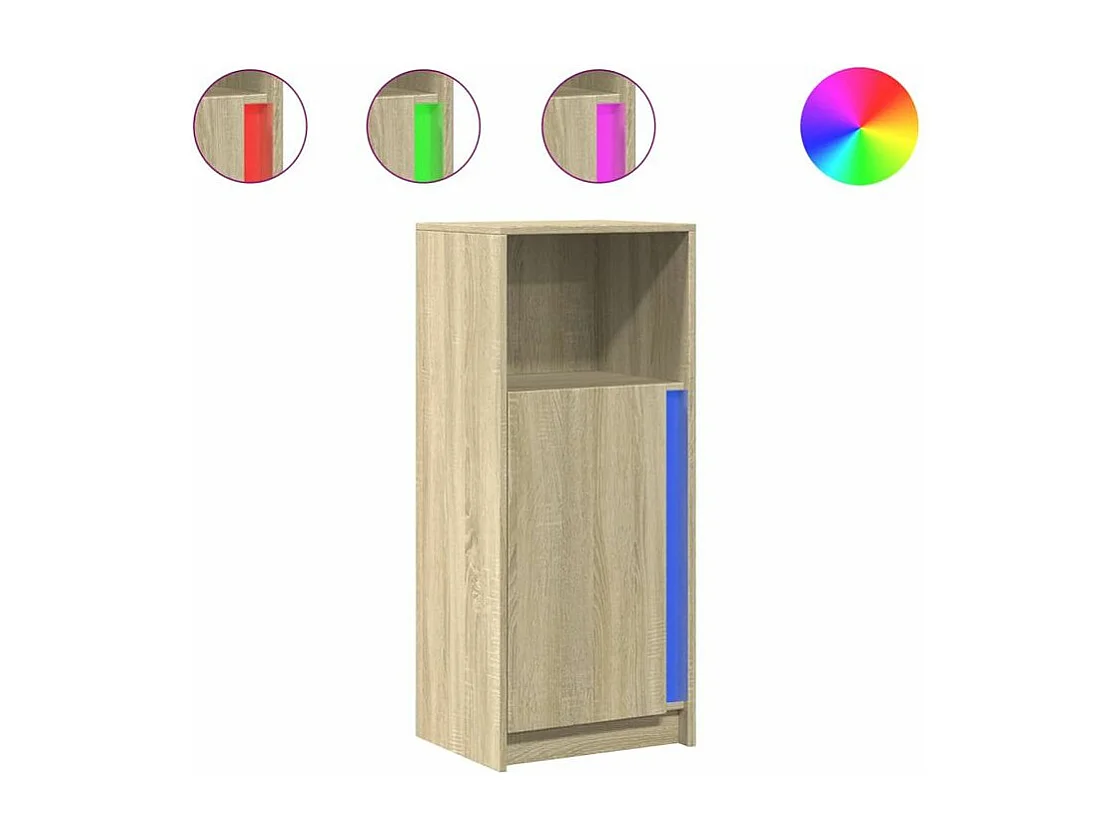 Buffet avec LED chêne sonoma 42,5x34x100 bois d'ingénierie