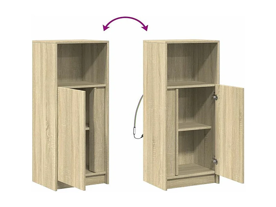 Buffet avec LED chêne sonoma 42,5x34x100 bois d'ingénierie