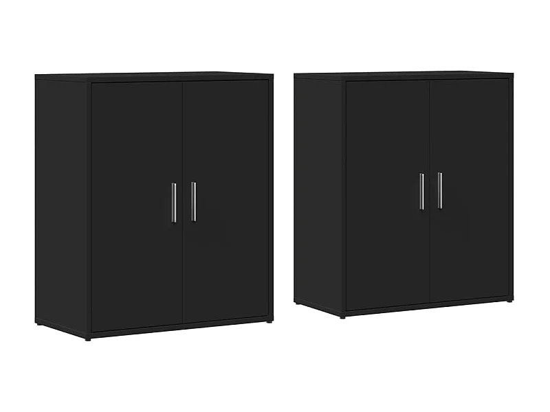Buffets 2 pcs noir 60x31x70 bois d'ingénierie