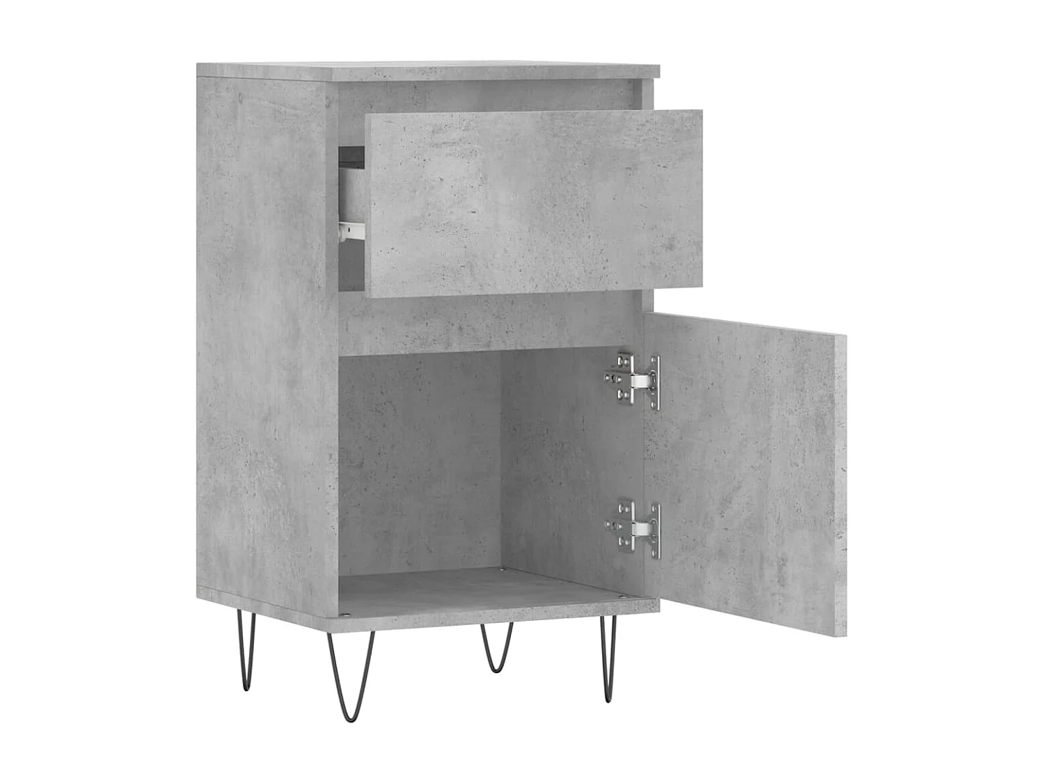 Buffet gris béton 40x35x70 bois d'ingénierie