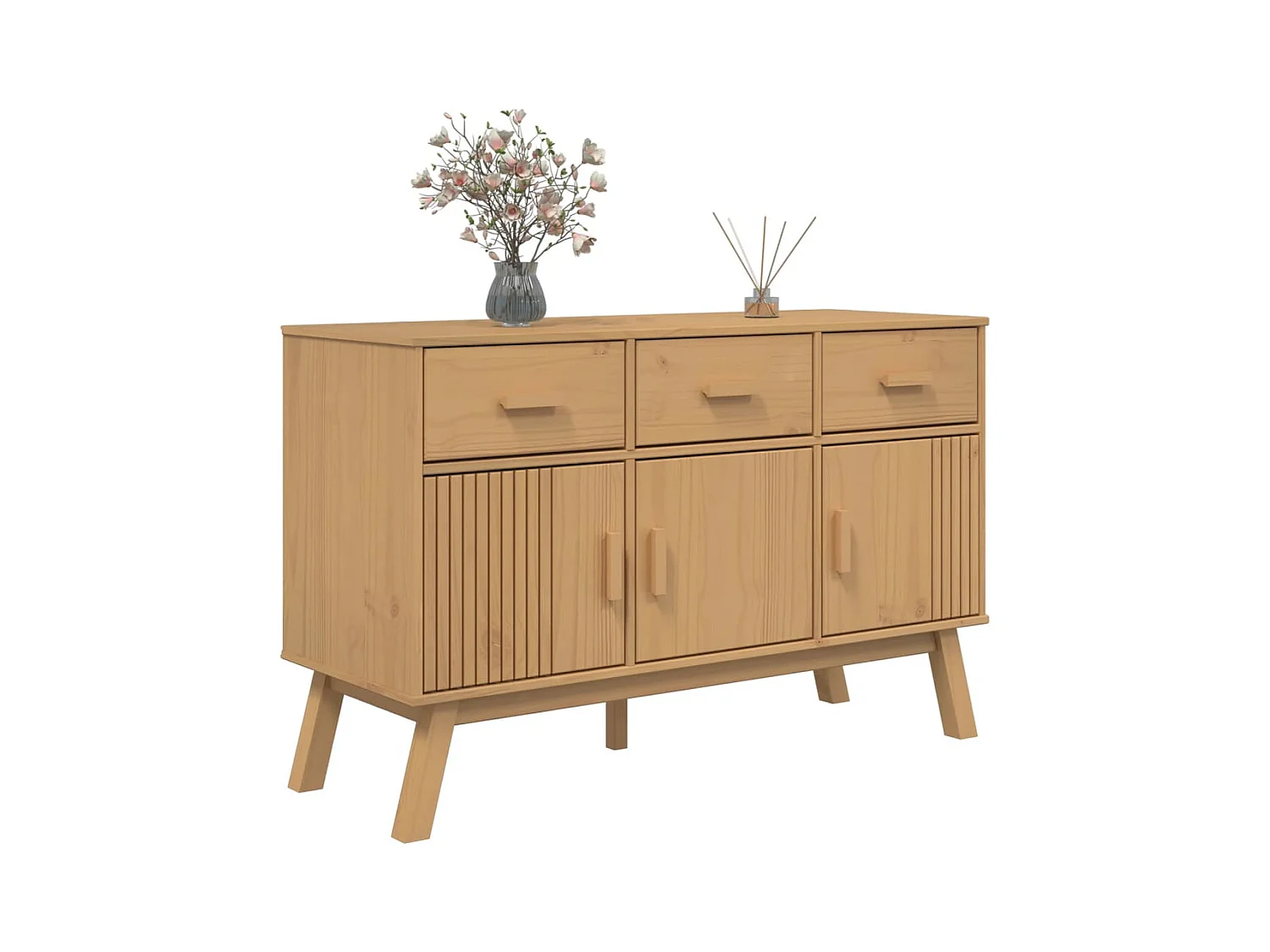 Buffet OLDEN marron 114x43x73,5 bois massif de pin