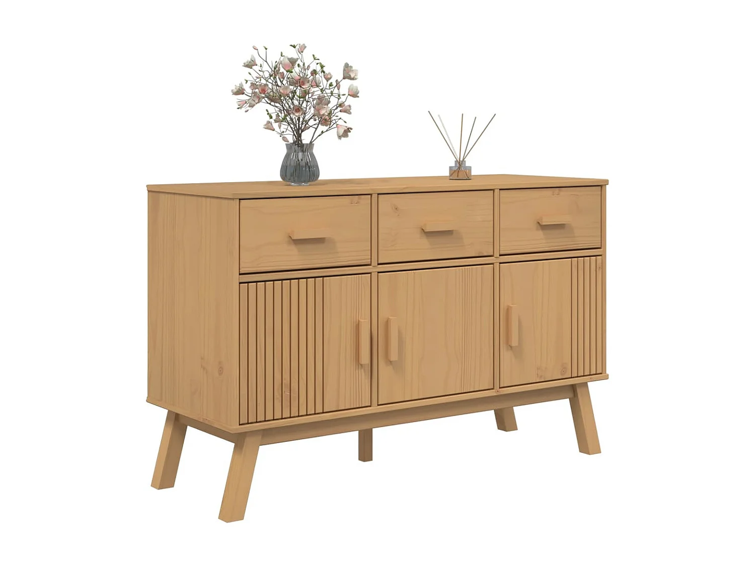 Buffet OLDEN marron 114x43x73,5 bois massif de pin