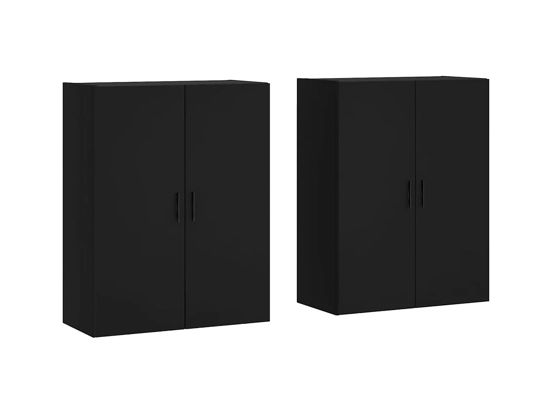 Armoires murales 2 pcs noir 69,5x34x90
