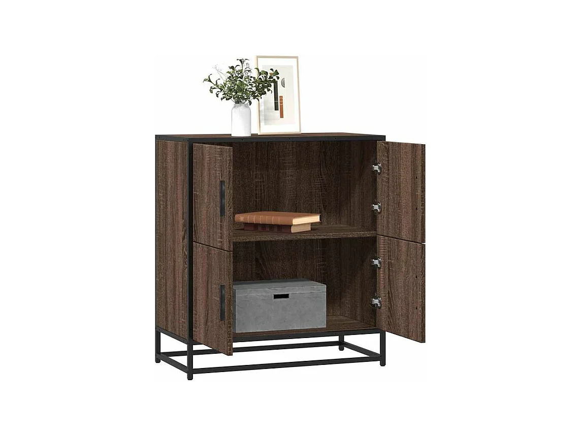 Buffet chêne marron 68x35x76 bois d'ingénierie