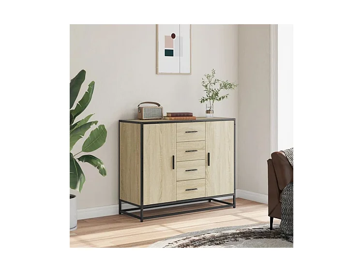 Buffet chêne sonoma 92x35x76 bois d'ingénierie