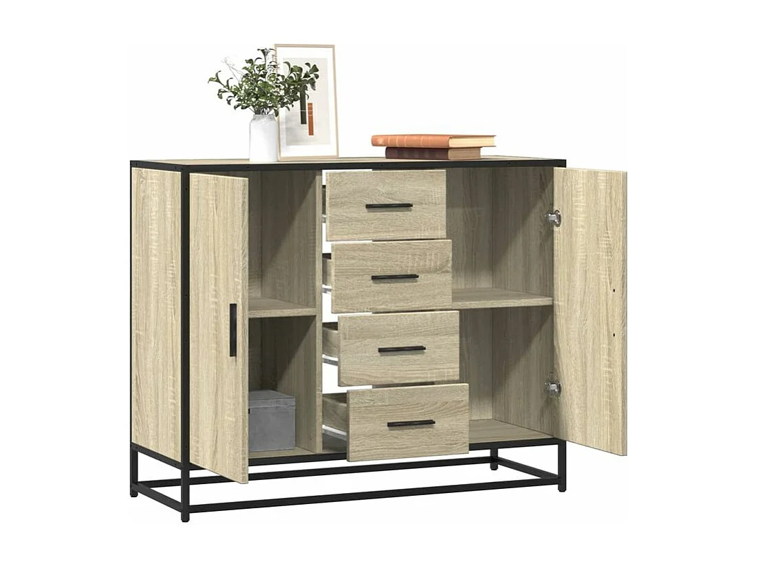 Buffet chêne sonoma 92x35x76 bois d'ingénierie