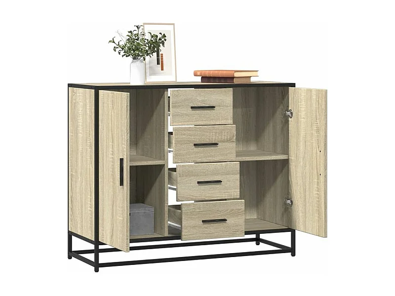 Buffet chêne sonoma 92x35x76 bois d'ingénierie