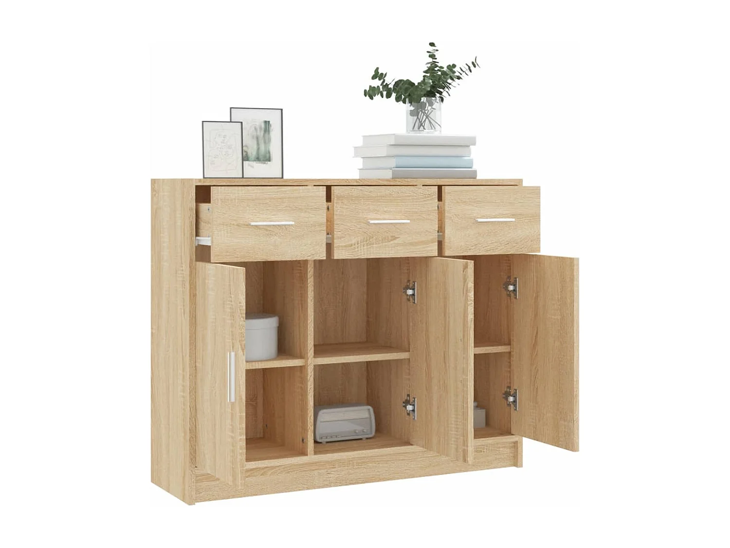 Buffet chêne sonoma 91x28x75 bois d'ingénierie