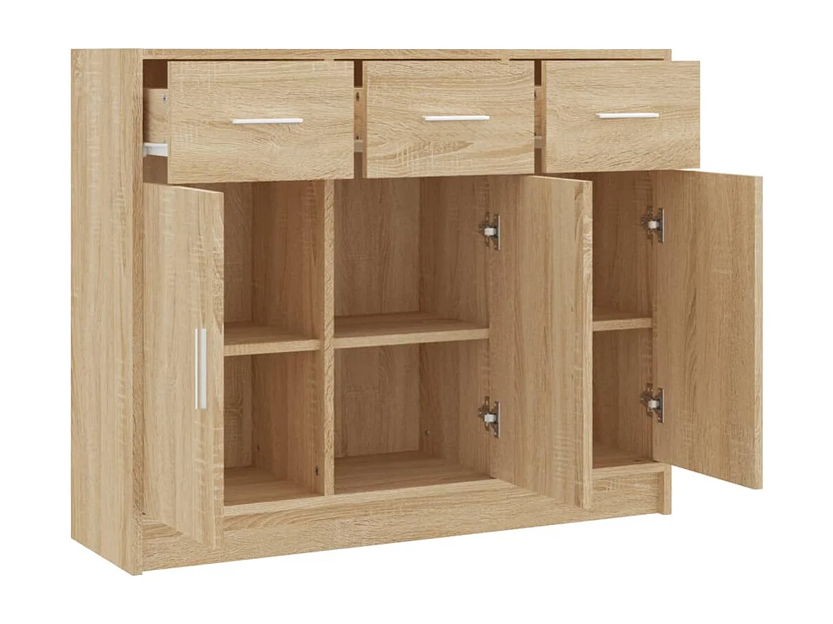 Buffet chêne sonoma 91x28x75 bois d'ingénierie