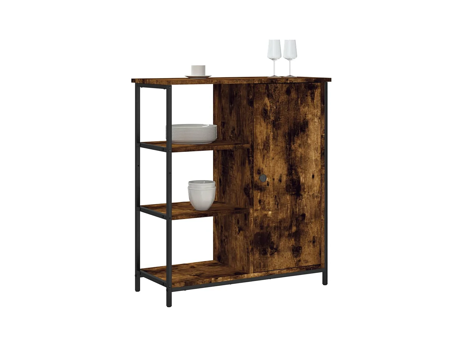 Buffet chêne fumé 70x30x80 bois d'ingénierie